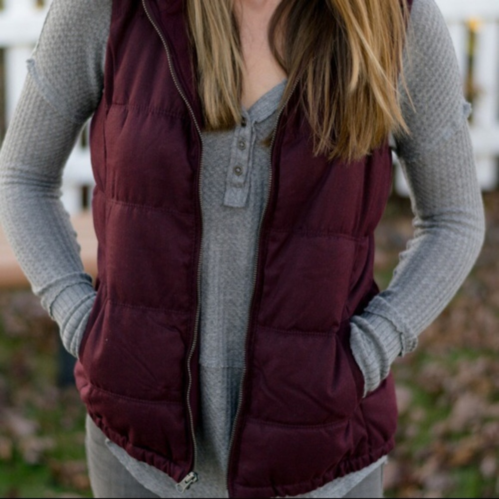 Old Navy Burgundy/ Wine colored puffer vest